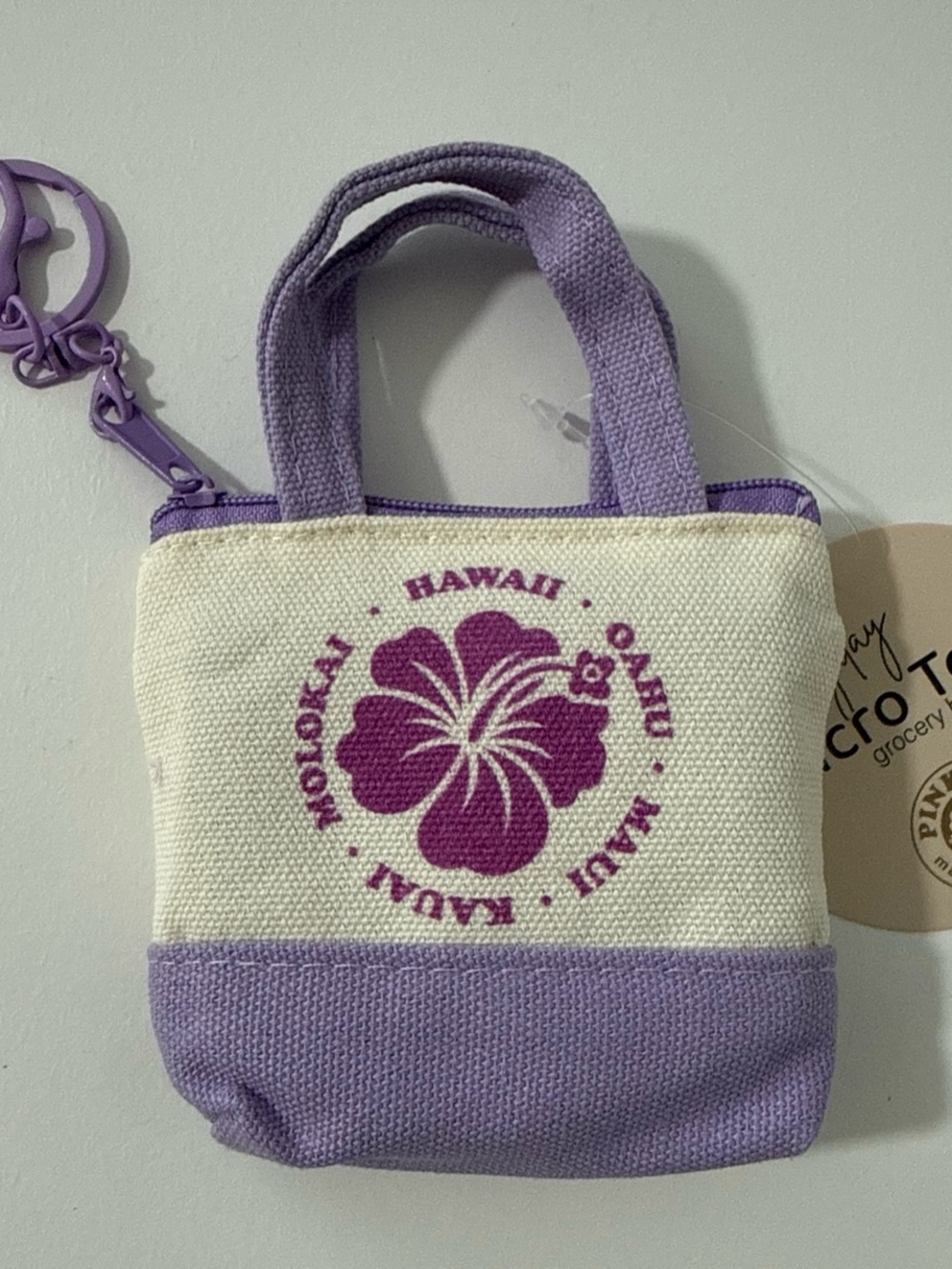 Lavender Hibiscus Canvas Micro Tote Bag